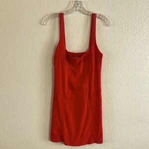 Free People Burnt Orange Bodycon Mini Dress
Square Neck Sleeveless